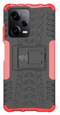 Hülle für Xiaomi Redmi Note 12 Pro 5G / Poco X5 Pro Schutzhülle Bumper Handyhülle Case Cover Stoßfest Doppelschichter Outdoor Shock Absorption 360 Grad (Xiaomi Redmi Note 12 Pro 5G, Rot)