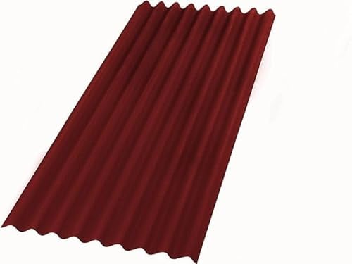 Generico LAMIERA BITUMINOSA lastra onduline Rossa 0,85x200 cm CONFEZII DA1 E 5 PEZZI -MORELLO RETI- (5)