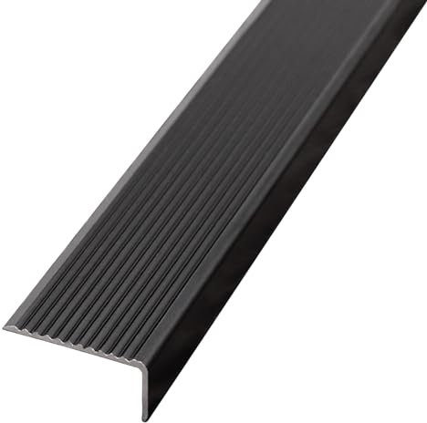 whalebee Profilé De Protection d'angle Antidérapant Bord pour Escaliers Longueur 90cm Épaisseur 2mm Aluminium Baguette De Finition, Marches D'escaliers Antidérapante Protection Escalier