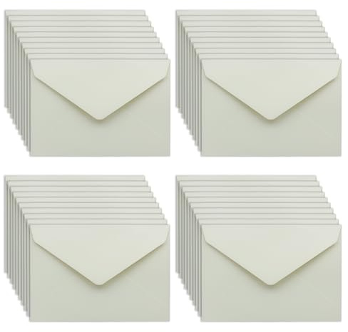 UMCHU 40 Stück C6 Kraftpapier Umschläge,Klassische Umschläge,Briefumschläge mit spitzer Klappe,für Gruß- und Glückwunschkarten, Einladungskarten(Beige)