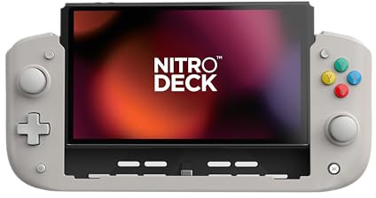 CRKD Nitro Deck - Professional Handheld Controller Deck with Zero Stick Drift for Nintendo Switch and Switch OLED (PAL Grey - Nostalgia Collection)