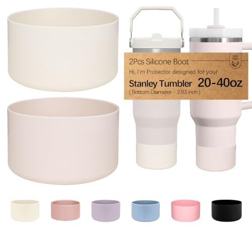 WK IEASON 2 Stück Tumbler Bottom Protector Flask Silikonmanschette für Stanley Quencher adventure 40oz & Stanley IceFlow 20oz 30oz und kompatibel mit Hydro Flask 12oz 21oz 24oz