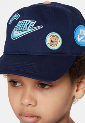 Nike Jungen Mütze Multi Patch Club Cap Kinder 4-7 Jahre, Blau, Hat, Blau, Einheitsgröße EU