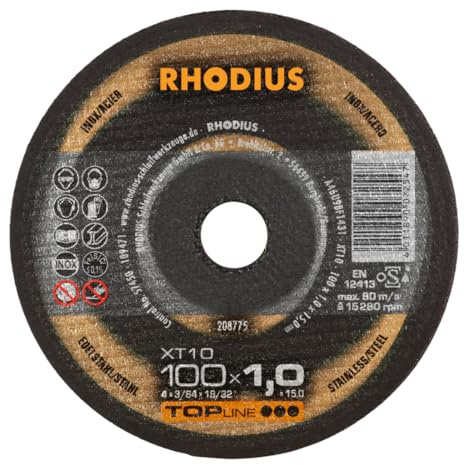 RHODIUS TOPline XT10 Extradünne Trennscheibe 100 x 1,0 x 15,00 mm 25 Stk