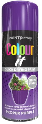 AlezyB - 4 x Proper Purple 400ml All Purpose Spray Paint | Use on Metal, Wood, Plastic and Multipurpose Aerosol Professional Quality Perfect Finish, for Interior Exterior and Excellent Coverage