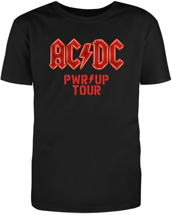 AC/DC - PWR UP Tour 2024 Fan-Shirt, nachhaltig, langlebig, robust, Europa Tour 2024 Rückenaufdruck mit Tourdaten, Baumwolle, schwarz (DE/NL/SE/PL, Alphanumerisch, M, Regular, Regular, Schwarz)