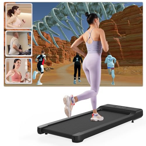 Lacuffy Raceable Under Desk Treadmill for Smart Tech Devices, Walking Pad with APP Control, Max 159kg Equipped with Multi-Runner Races & Real-time Interaction, Door to Door Delivery