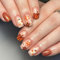 False Nail Art Halloween - Short Square Nails Glossy Ghost Flower Pumpkin Cute Halloween Elements - 24PCS French Pumpkin Contrast Color Wearable Nail Art