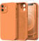 Kiresen Protective Phone Case Designed for iPhone 12 Case, Papaya Orange | with Screen Protector, Upgraded Camera Protection, Wireless Charging Compatible, Silicone, 6.1, for Men Women Girls