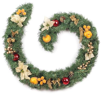 Best Artificial Weihnachtsgirlande mit goldfarbenen Eicheln, 180 cm, Kupfer und Bronze