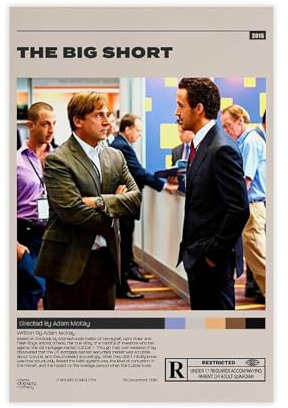 ocvdfss Filmposter The Big Short Poster, Leinwandposter, Wandkunst, Dekordruck, Bild Gemälde für Wohnzimmer, Schlafzimmer, Dekoration, 40 x 60 cm