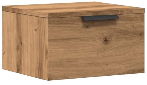 vidaXL Wand-Nachttisch Artisan-Eiche 34x30x20 cm, schwebender Nachttisch, Nachttisch, Nachtschrank, Wand-Nachtschrank, Wandschrank, Schlafzimmermöbel