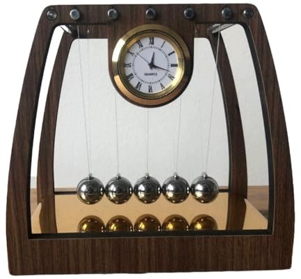 Handmade Newton Cradle, Wooden Pendulum Magnetic Balance Balls, Gift for Office Desk/Home Decor, Ornaments New Job