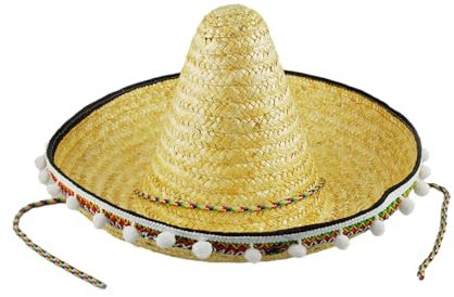 Sombrero mexicano hecho a mano, pequeño a grande, para vacaciones españolas, sombrero de fiesta de paja mexicanos