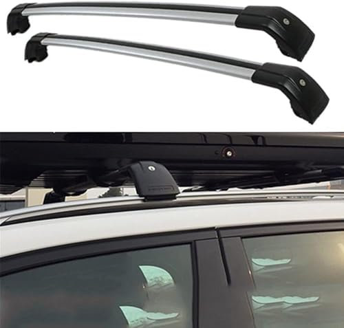 FQYZJDCZ Dachgepäckträger Querträger für Evoque(4door) 2012-2015, Auto Dachgepäckträger Querträger Dachreling Schienen Träger Halter Zubehör,C-Silver Black