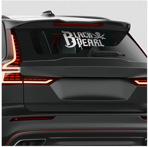 Finest Folia Frontscheibenaufkleber Black Pearl Schriftzug Aufkleber für Windschutzscheibe Heckscheibe Frontscheibe Auto Fahrzeug Dekor Sticker FS142 (Silber Metallic, Außenklebend)