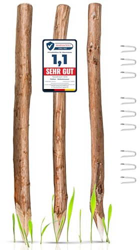 PATKAR® 3x Staketenzaun Pfosten [WETTERBESTÄNDIG & STABIL] - Holzzaun Gartenzaun Holz Abgrenzung - Staketenzaun 90 cm hoch (Made in Europe) - Gartenzaun zum Stecken - einfach montierter Zaun Holz