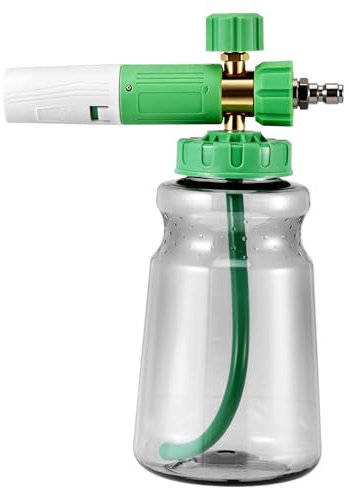 Snow Verbesserte Schaumkanone Schneeschaumlanze,1L Einstellbare Schaumlanze Schaumdüse mit 1/4 Schnellanschluss für Hochdruckreiniger Schaumpistole Autowäsche