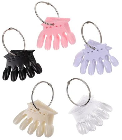 ELAYARD 5 pièces Planche Ongle Manucure Set Nail Color Contrast Tools pour Salon Couleurs Transparent Naturel Blanc Noir Rose