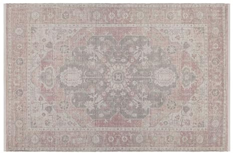 Loberon Teppich Kaelun - Orientmuster mit Schleieroptik - Flach Gewebt - Geknöpfte Haptik - 200x300 cm - Wohntextilien - Wohnaccessoires - Baumwolle - Polyester, bunt