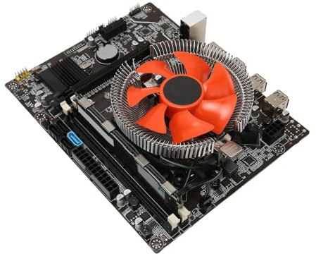 Qcwwy Combo De CPU De Placa Base, Juego De Placa Base para PC para Juegos De PCB con Luces Indicadoras Dobles, Procesador De 6 Núcleos Y Ranura Nvme para Sistemas Compatibles con Lga 1356