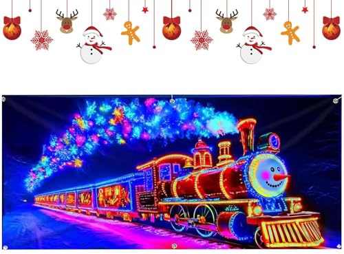 Renopfect Weihnachtsabdeckung für die Garage - LED Festliche Party Dekoration für Innen- und Außenbereich,Winter Weihnachtsfest Garagentor Abdeckung | für Haus, Garten, Wand, und Terrasse