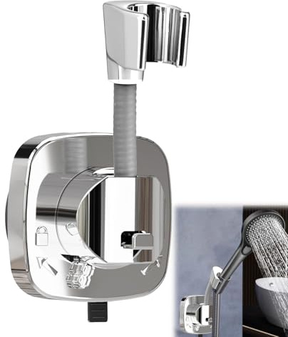Support de pommeau de douche à ventouse, support réglable à 360°, remplacement universel, amovible et antirouille, fixation murale sans perçage, accessoires de salle de bain