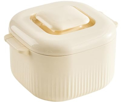Cuociriso a microonde, contenitore per cottura a vapore beige da 1700 ml, pentole da cucina multiuso per una facile preparazione di riso, pasta, tagliatelle e verdure, per pasti veloci in