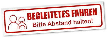 PantherPixel Magnetschild Begleitetes Fahren Auto BF17 Bitte Abstand Magnetfolie Wetterfest Magnetisch 20 x 5 cm Reflektierend