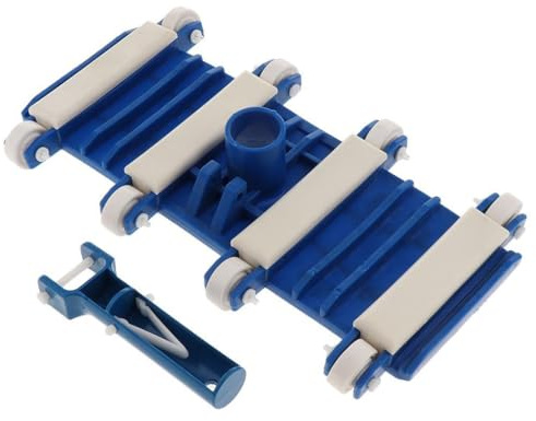 LIXSAZSE Outil de Nettoyage de Piscine équipé brosses latérales et Fond pour Le Nettoyage Piscine, tête d'aspirateur avec Roues, Nettoyeur à succion