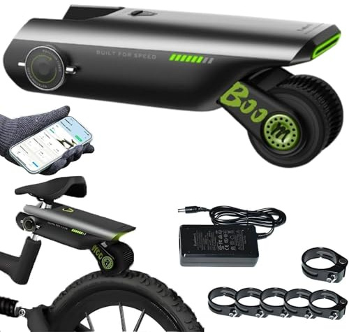 IqdZynx Kit di conversione per Bici elettrica, Booster per Bicicletta con Controllo Tramite App, Motore da 200 W, autonomia di 50 km, Kit di pedalata assistita per pendolarismo