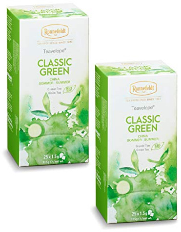 Ronnefeldt-Teavelope -2er Pack- Classic Green - BIO - Grüner Tee - 2x25x1,5g Teebtl.