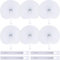 Bestage 60 Pieces White Folding Foldable Hand Handheld Paper Fans Bulk Wedding Decorations Round Shaped Accordion Fans with Plastic Fan Handles for Wedding Women Girls Guest Party Favors