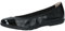CAPRICE Damen Ballerinas aus Leder mit Lack, Schwarz (Black Comb), 42 EU