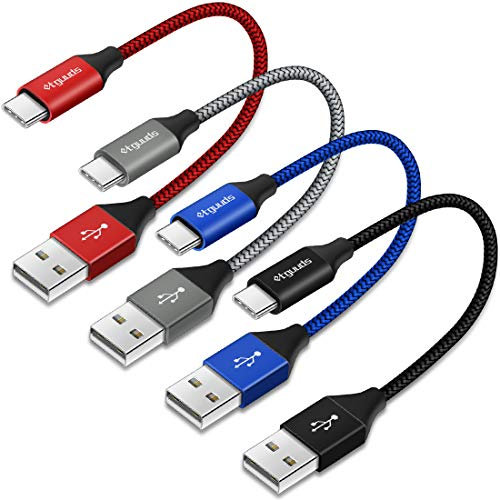 etguuds USB C Kabel Kurz [4Stück 0.3M/30CM], USB A auf USB C Ladekabel 3A Fast Charge Nylon Geflochten USB Type C Kabel für Galaxy S23 S21 S20 S10 S9 S8 A23 A40 A50 A53 A55 usw
