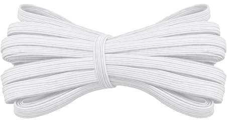 12mm Dickes Gummiband zum Nähen - 50 Meter Bund Gummiband für Handwerk Stoffzubehör Schneidern Dehnbare Schnur für Röcke und Hosen Hosenbund Weiß