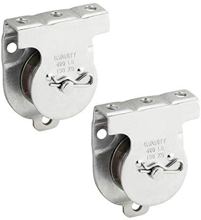 Leadrise Hardware N233-247 3219BC - Polea de techo para montaje en pared (zinc, 3,8 cm, 2 unidades)