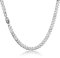 HSWYFCJY Herren Silber Panzerkette Kette Halskette, Männer Kubanische Edelstahl Kette,Cuban Chain Halskette für Männer, Breite 9MM, 18Zoll