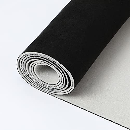 Veloursleder-Headliner, Stoff, Polstermöbel, Wildlederstoff, Automobil-Veloursleder, Headliner mit Schaumstoff-Rückseite, für Automobil, Zuhause, Heimwerker 122,9 x 152,4 cm, schwarz