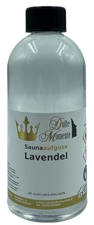 Dufte Momente Saunaaufguss-Konzentrat Lavendel – 500 ml – entspannend & beruhigend – konzentriert & ergiebig – zertifizierte Profi-Qualität – vegan & Made in Germany