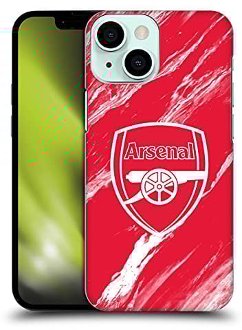 Head Case Designs Officially Licensed Arsenal FC Red Marble Crest Patterns Hard Back Case Compatible With Apple iPhone 13 Mini
