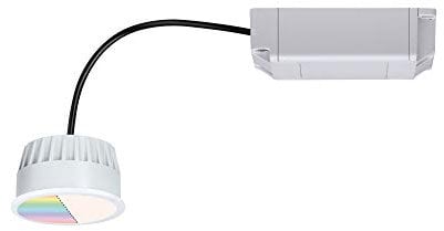 Paulmann 93075 LED Einbauleuchte Modul Coin Smart Home Zigbee RGBW 400lm 51mm rund i1x5,2 Watt dimmbar Satin Kunststoff 2700 K Coin