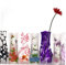 Ayrsjcl 3-teilige Faltbare Vase PVC Kunststoff Vase Hochzeit Büro Dekoration Zufällig Grün Einfarbig Rechteckig