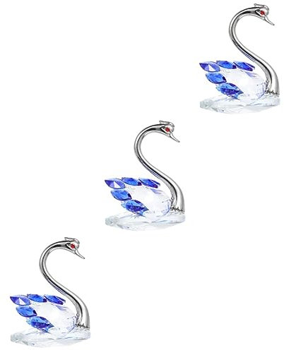 Warmhm 3stücke Kristall Schwan Figurine Deko Ornament Elegante Tischdekoration Für Zuhause Hochzeiten Anlässe Handgefertigte Kristallkunst Für Stilvolle Wohnräume Geschenkidee Für