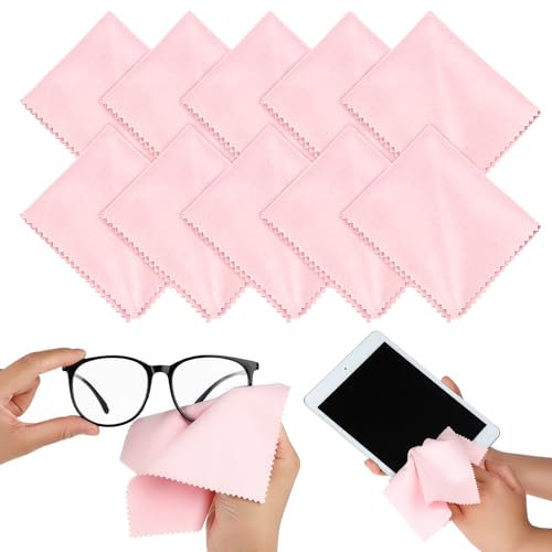 Andibro Lot de 10 chiffons de nettoyage en microfibre pour lunettes - Chiffon de nettoyage doux pour lunettes - Réutilisable - Outil de nettoyage pour lentilles d'appareil photo - Accessoires de