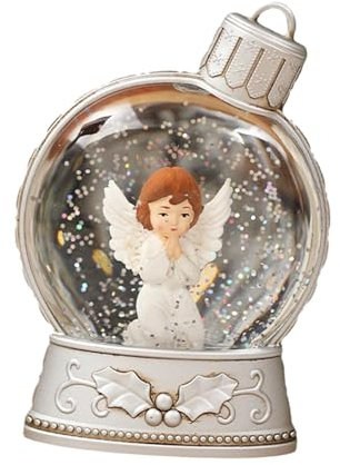 perfk Weihnachts-Schneekugel, weihnachtliche Schreibtischleuchte, glitzernde beleuchtete Laterne, Festival-Dekoration, Geschenk für Weihnachtsbaum, Fenster, Engel