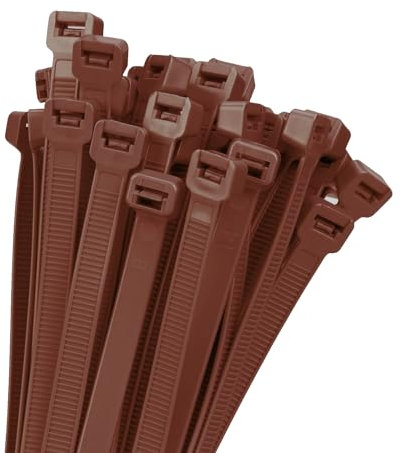 Armpow 100 Stück 450mm x9 mm Kabelbinder braun breit kabelbinder, Zugfestigkeit 80KG, UV Beständig Kabelbinder lang Set, Großer Kabelbinder für Kabelmanagement