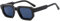 WDZAYXC Vintage Rechteckige Sonnenbrille für Damen Herren Rectangle Sunglasses Retro Brille UV400 Schutz(Schwarz grau)