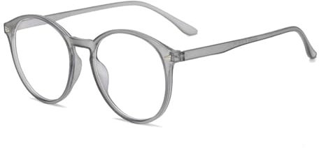 Myopie-Oval-Brillengestell 6009 Retro Damen-Myopie-Brillengestell Damen-Brille mit großem Rahmen, fertiges Produkt (Color : Grey frame, Size : Myopia 4.50)