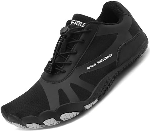 Sixspace Badeschuhe Herren Damen Barfußschuhe Wasserschuhe Strandschuhe Fitnessschuhe Sport Traillaufschuhe BarfussSchuhe Atmungsaktive rutschfeste Aquaschuhe(Schwarz,39 EU)